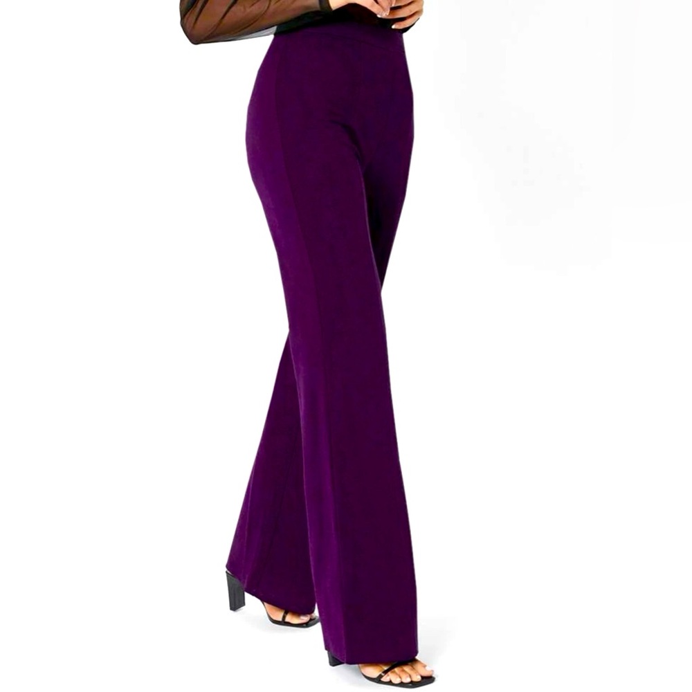 SHEIN TALL Zipper Back Solid Palazzo Pants - Purple